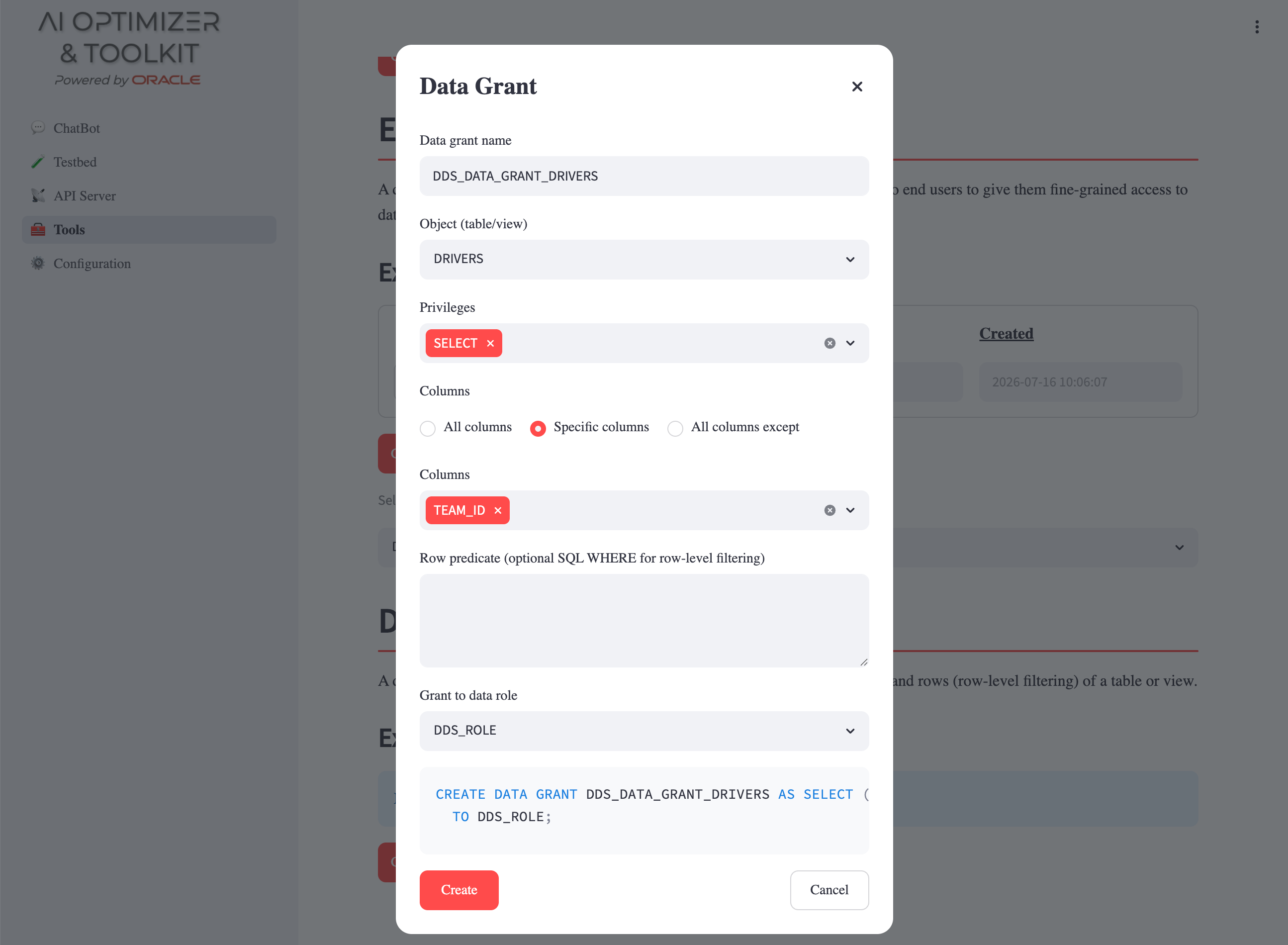 DDS - Create Data Grant