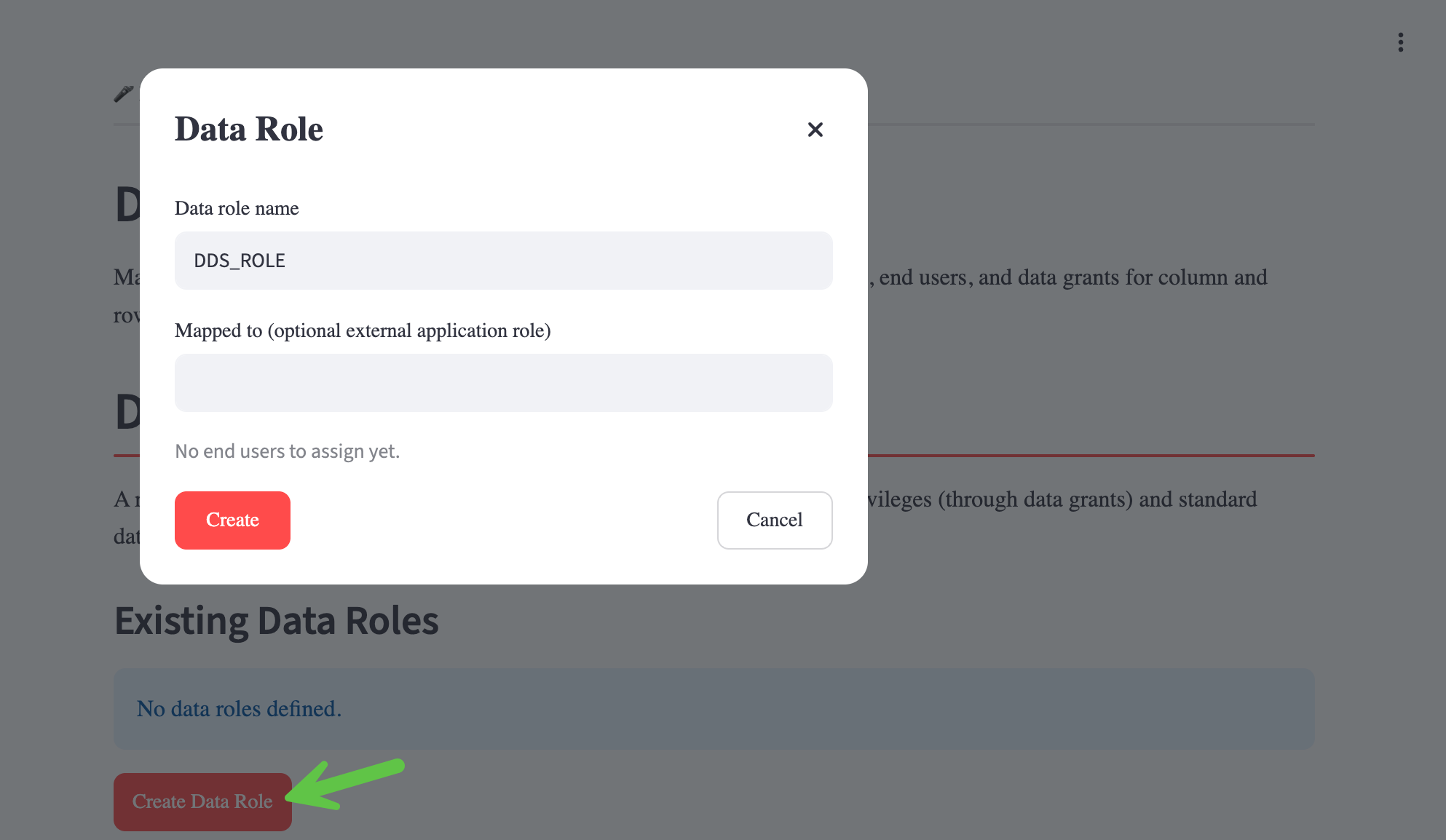 DDS - Create Data Role