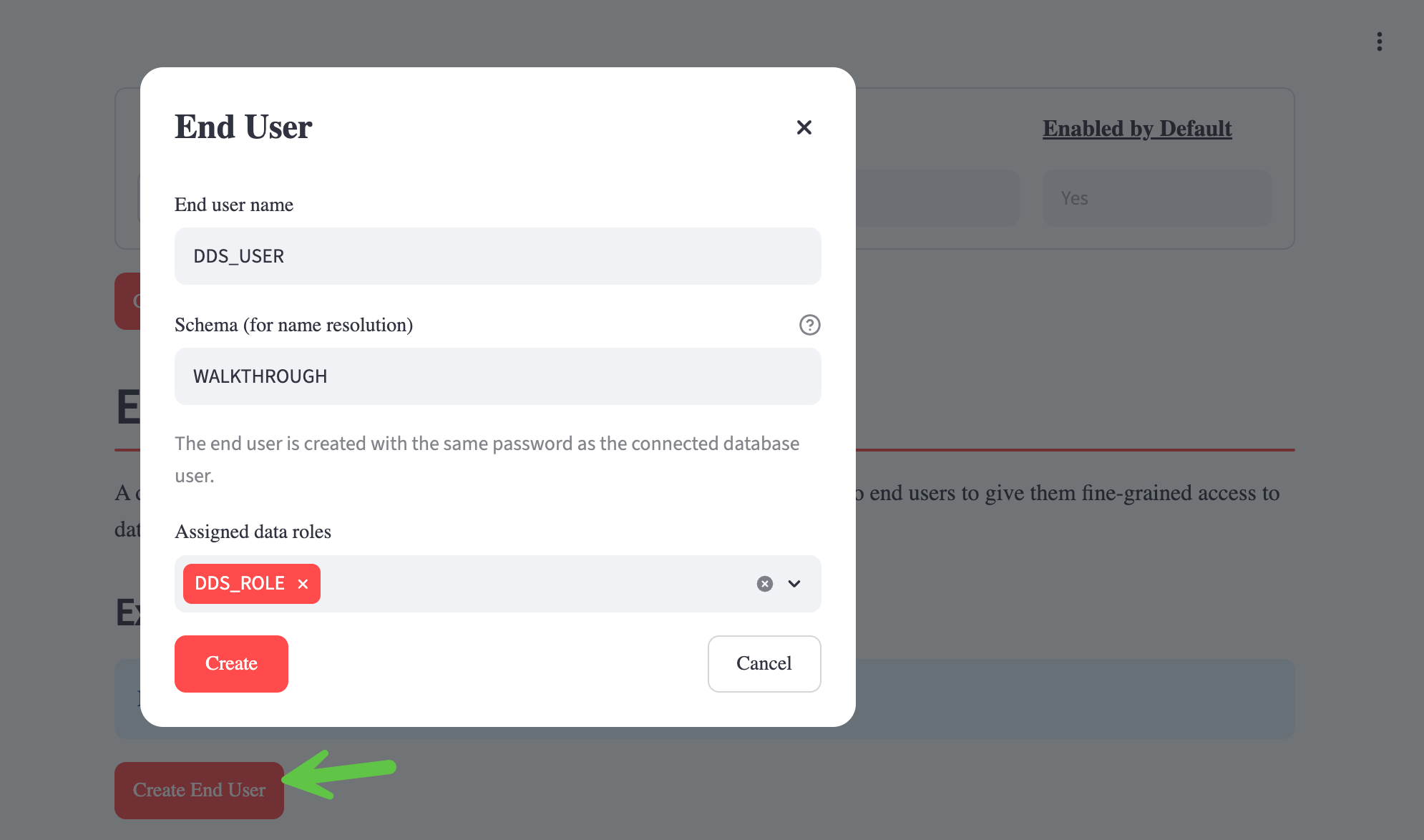DDS - Create Data User