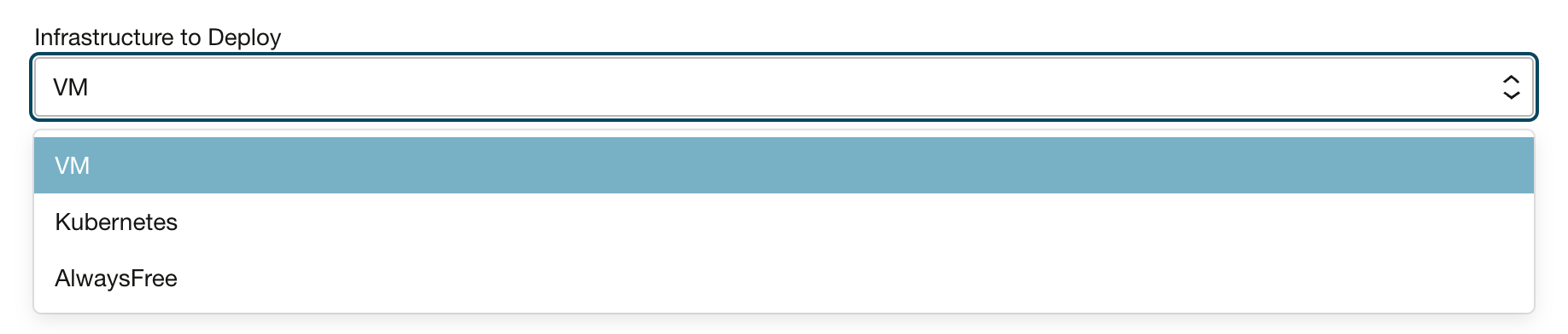 Resource Manager infrastructure selection