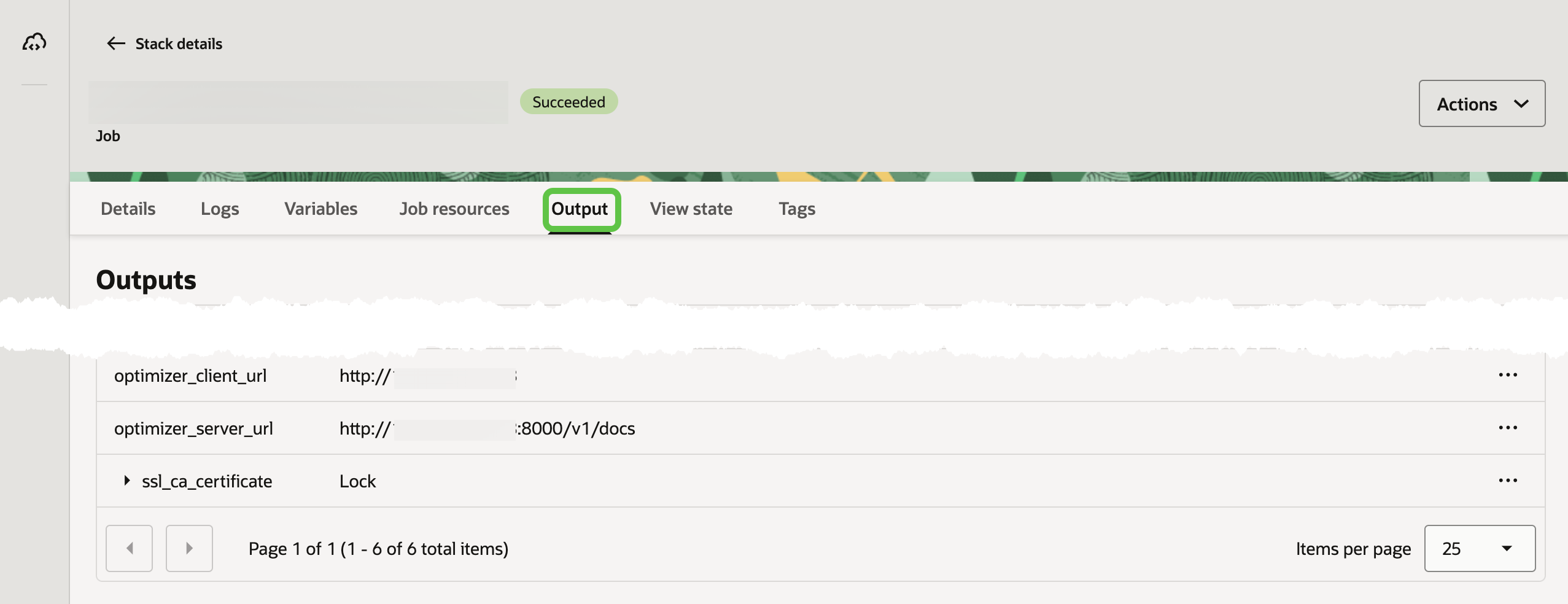 Resource Manager outputs