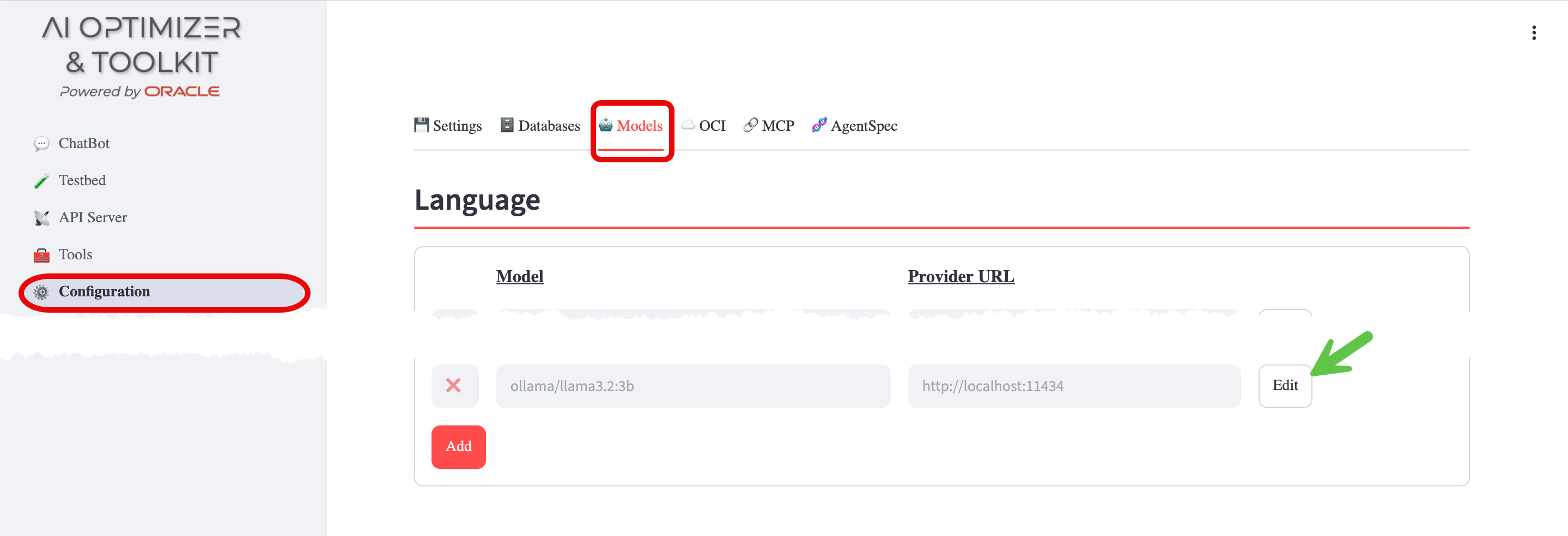 Configure Language Model