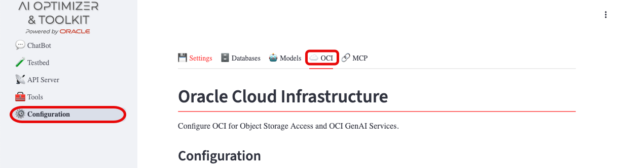OCI Config