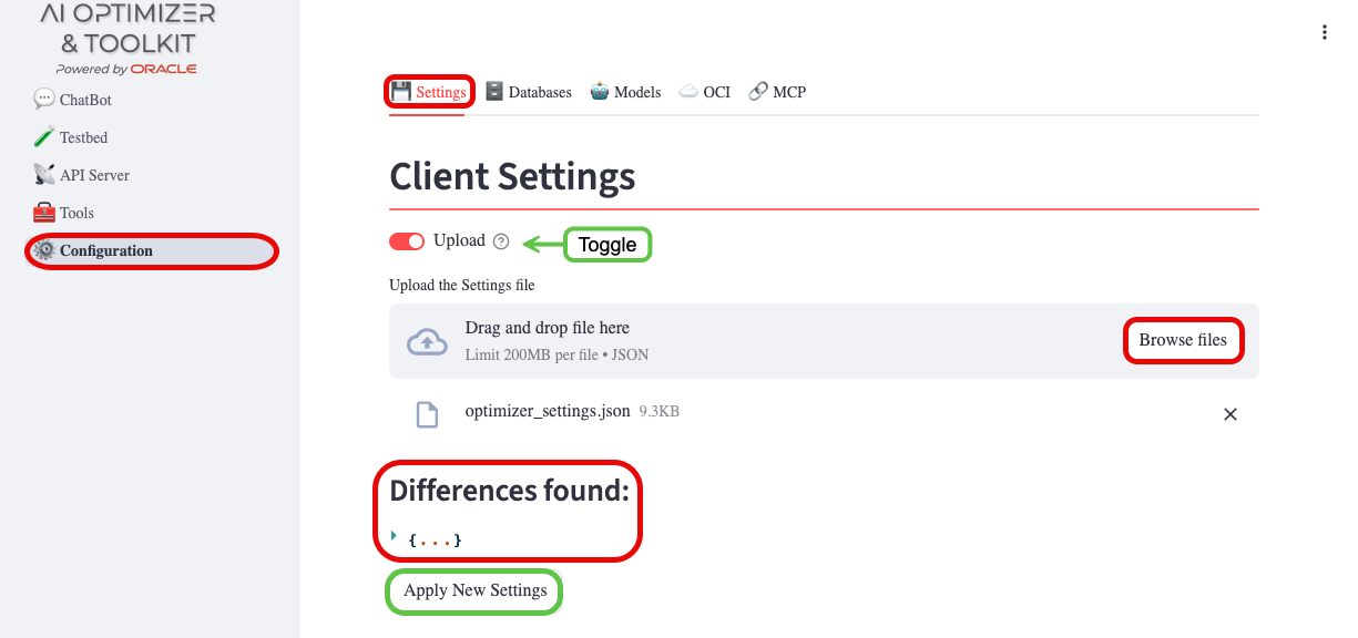 Upload Settings