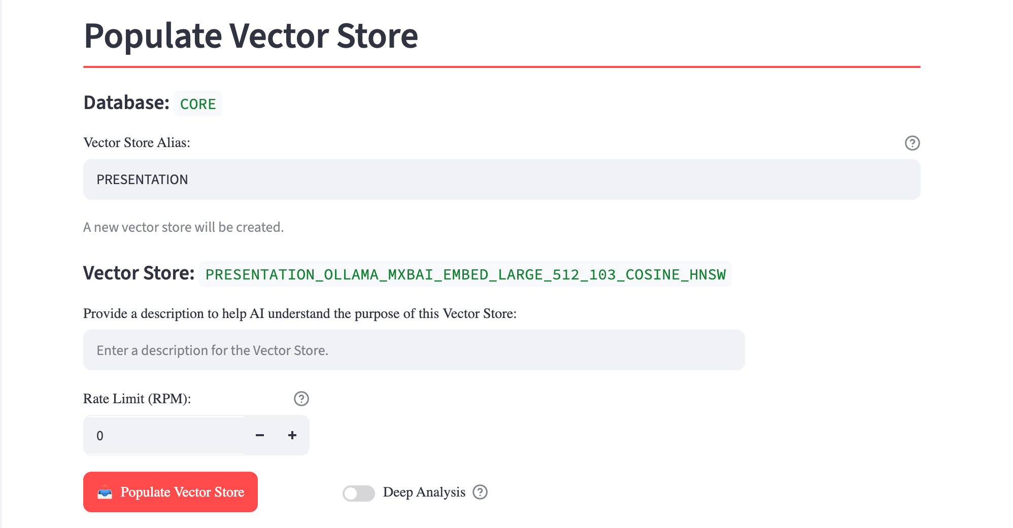 Populate Vector Store