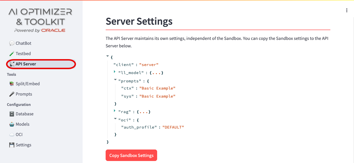 Server Settings