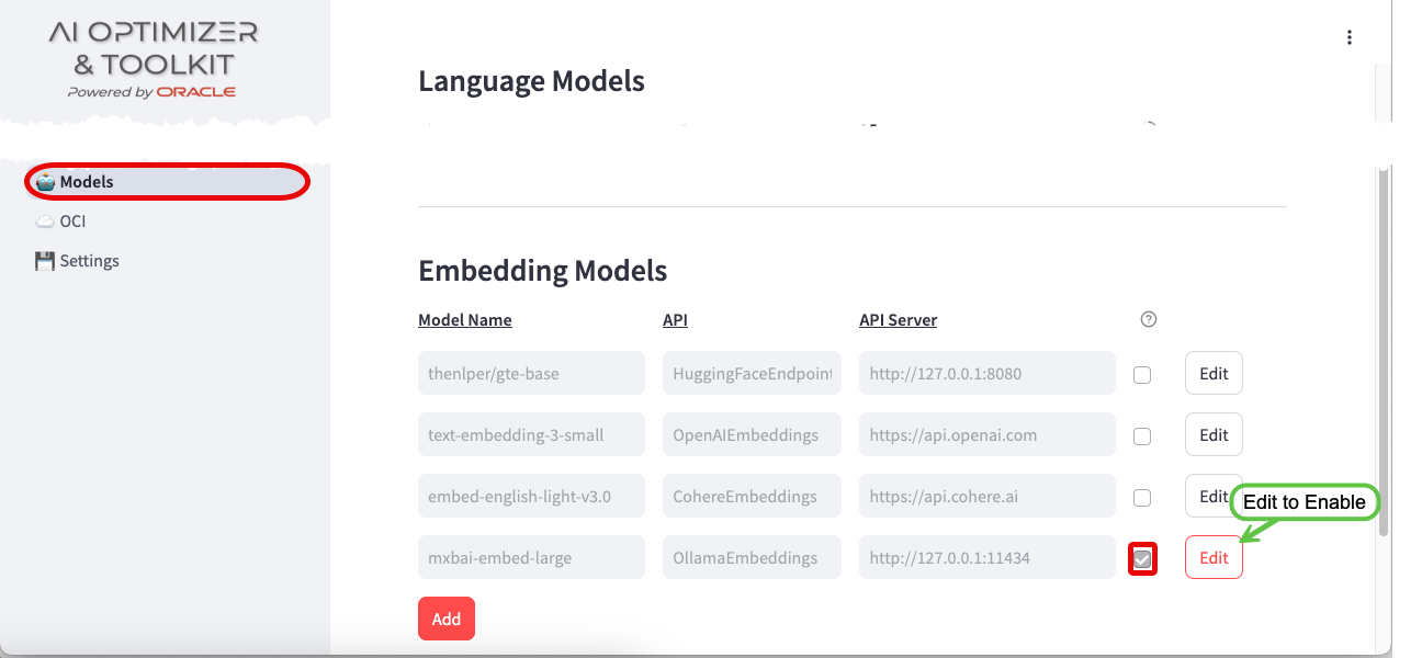 Configure Embedding Model