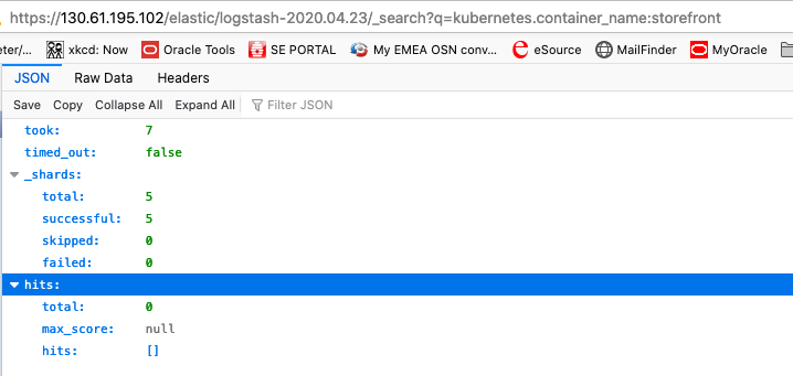 Searching on the storefront logs