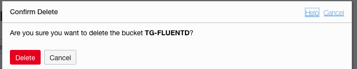 Confirming you want to delete the bucket