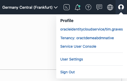Opening your tennacy information menu