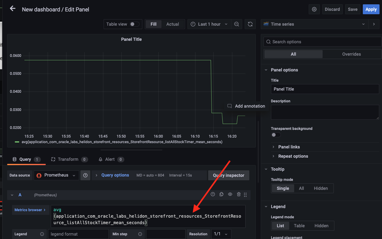 Using the average function on the request timer