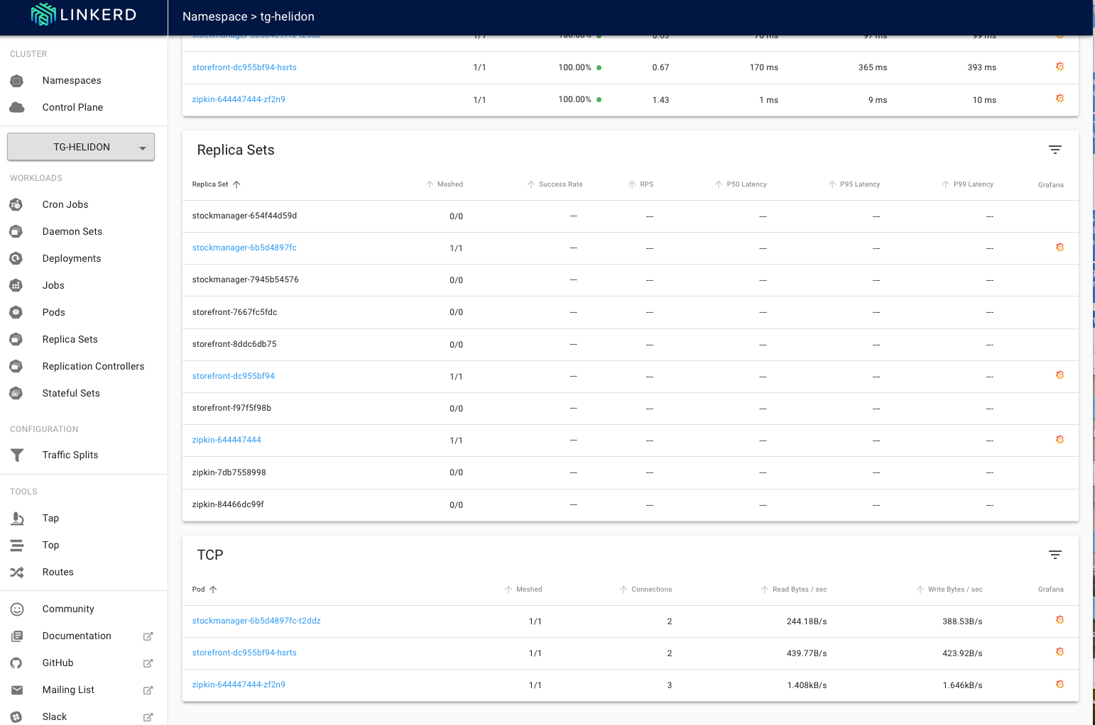 Additional details on out namespace in linkerd