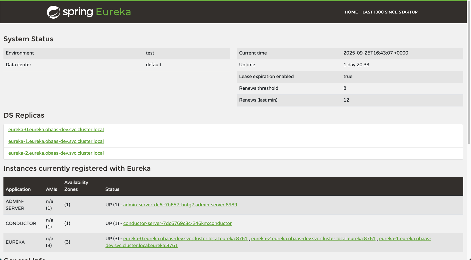 Eureka Web User Interface