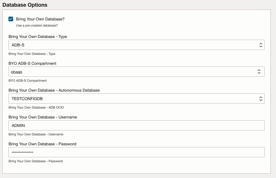 Bring Your Own Database - ADB-S