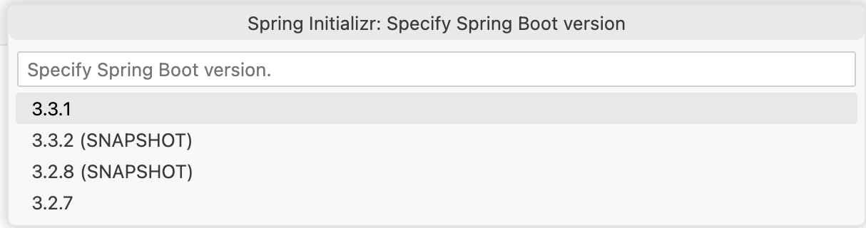 Specify Spring Boot version