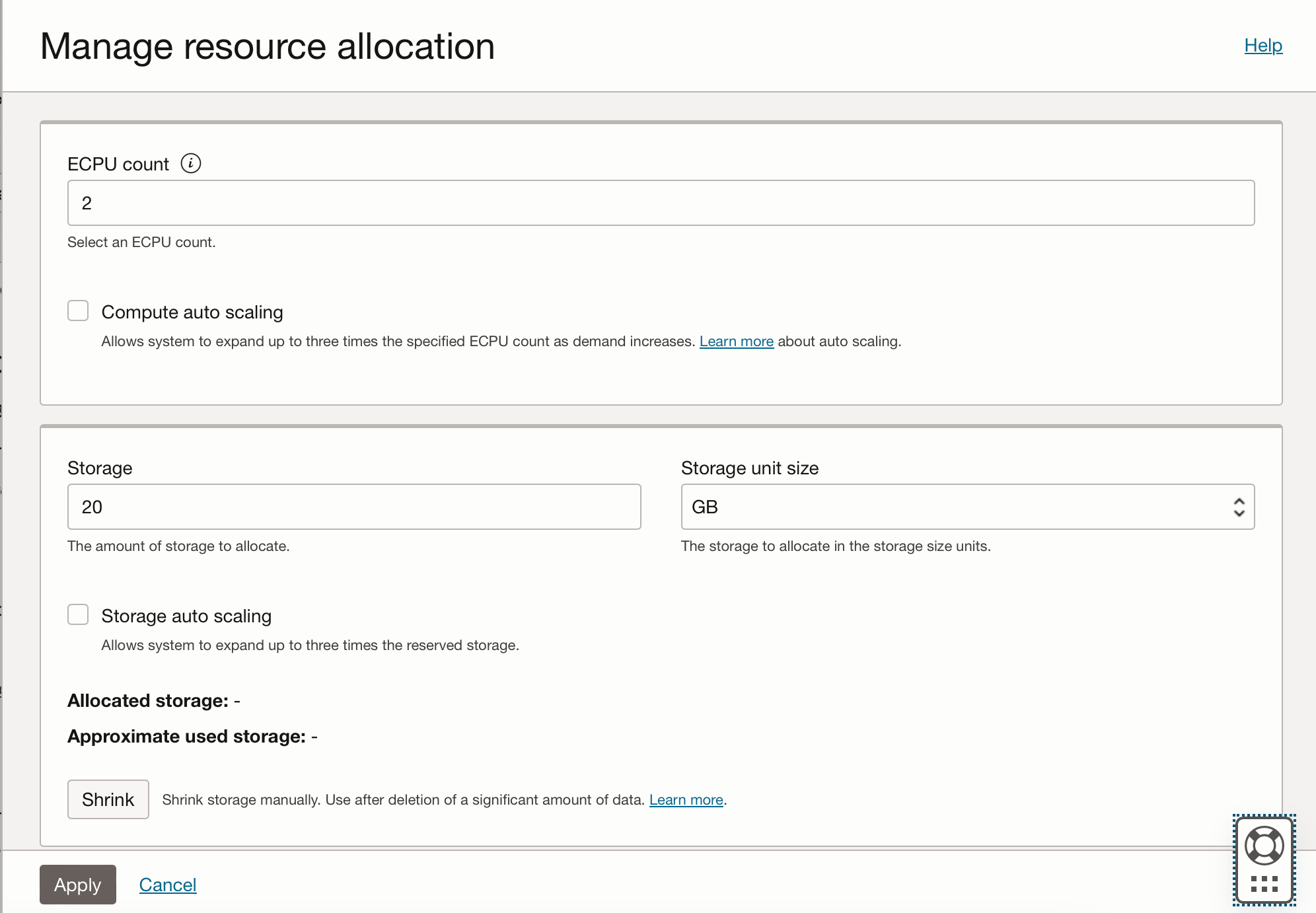 Manage scaling