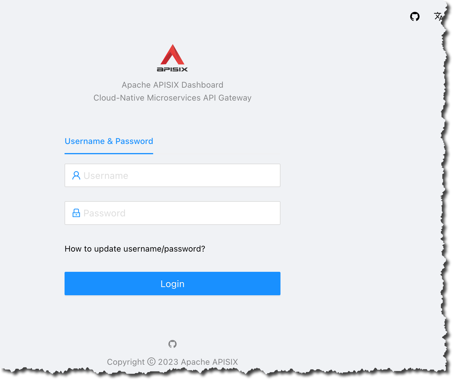 APISIX Dashboard Login