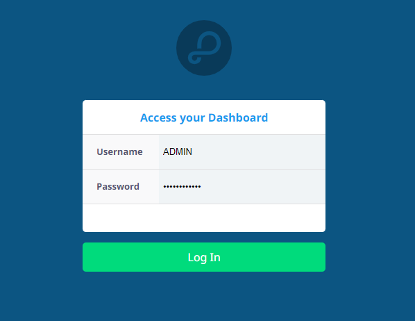 Dashboard Login Page