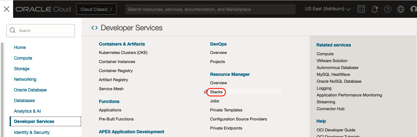 OCI Navigate Stacks