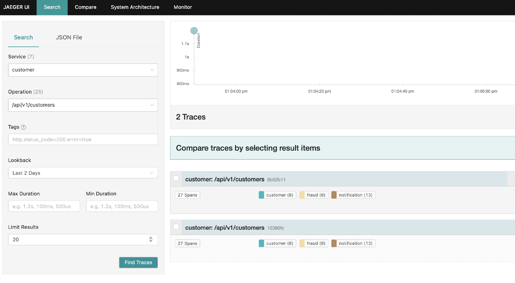 Jaeger Tracing Oracle Backend for Spring Boot and Microservices