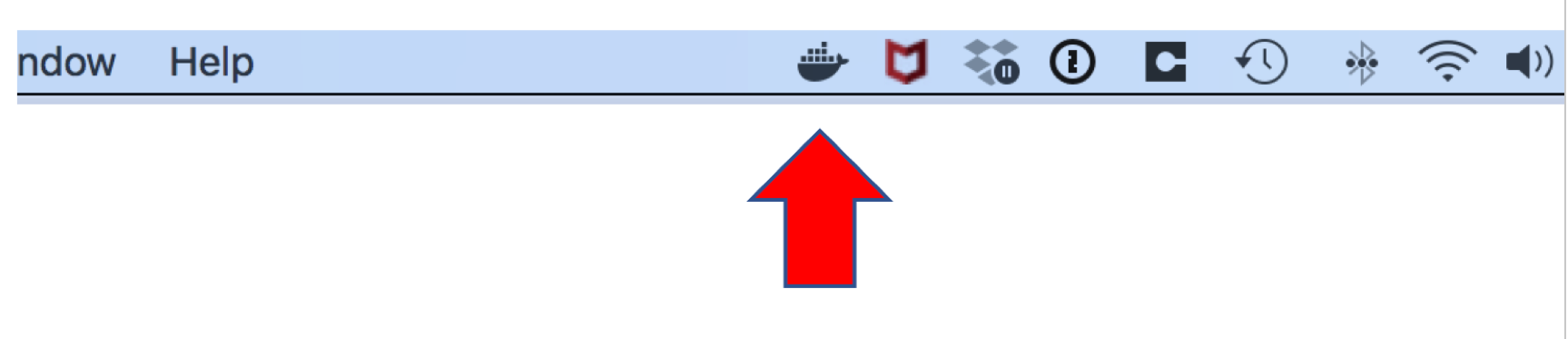 Docker icon in status bar