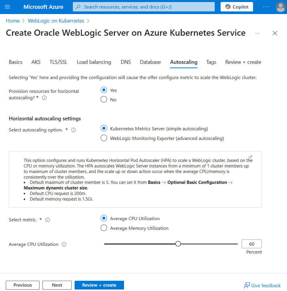 WLS AKS Marketplace Solution Screenshot